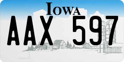 IA license plate AAX597