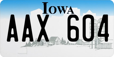 IA license plate AAX604