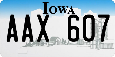 IA license plate AAX607
