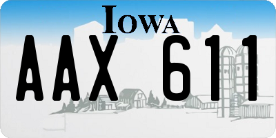 IA license plate AAX611