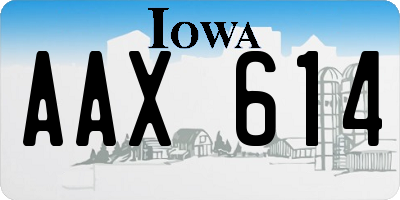 IA license plate AAX614