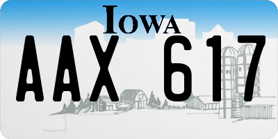 IA license plate AAX617