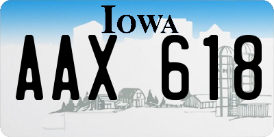 IA license plate AAX618