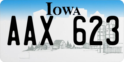 IA license plate AAX623