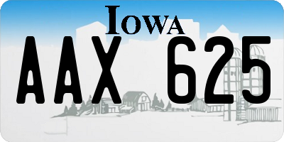 IA license plate AAX625