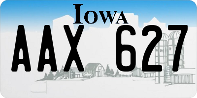 IA license plate AAX627