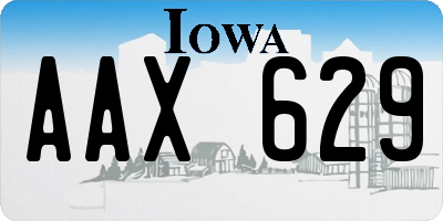 IA license plate AAX629