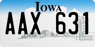 IA license plate AAX631