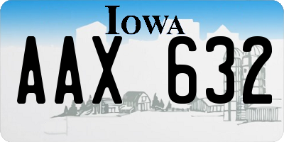 IA license plate AAX632