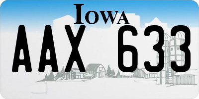 IA license plate AAX633