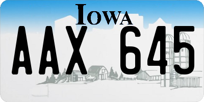 IA license plate AAX645