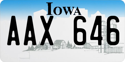 IA license plate AAX646