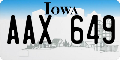 IA license plate AAX649