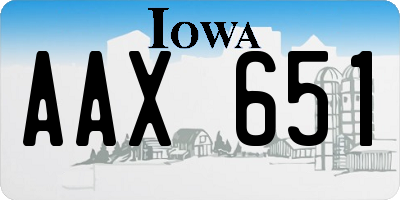 IA license plate AAX651