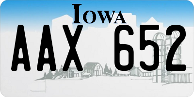 IA license plate AAX652