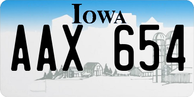 IA license plate AAX654