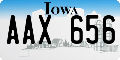 IA license plate AAX656