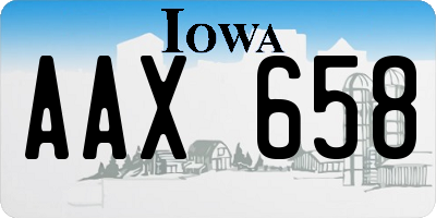 IA license plate AAX658