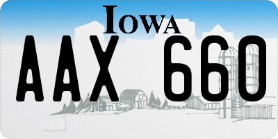 IA license plate AAX660
