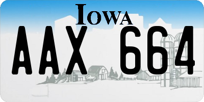 IA license plate AAX664