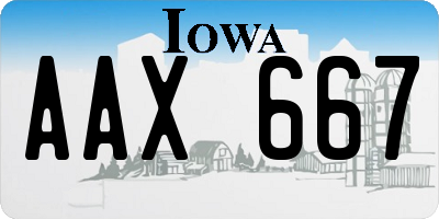 IA license plate AAX667
