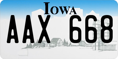 IA license plate AAX668