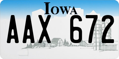 IA license plate AAX672