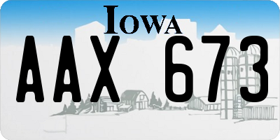 IA license plate AAX673