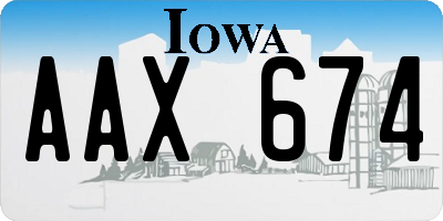 IA license plate AAX674
