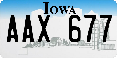 IA license plate AAX677