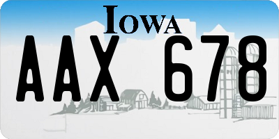 IA license plate AAX678