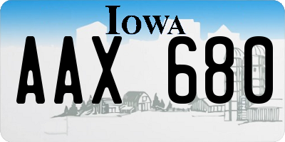 IA license plate AAX680