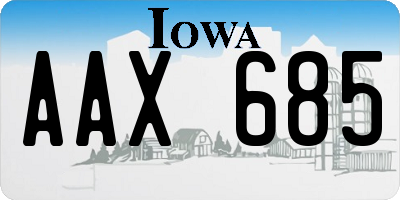 IA license plate AAX685