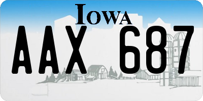 IA license plate AAX687