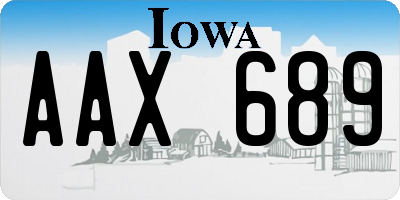 IA license plate AAX689