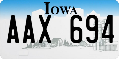 IA license plate AAX694