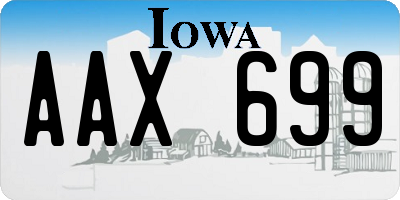 IA license plate AAX699