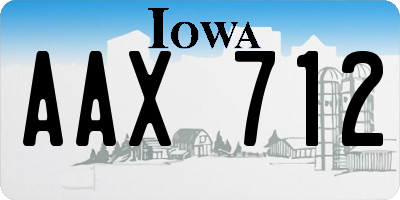 IA license plate AAX712