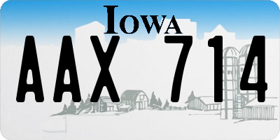 IA license plate AAX714