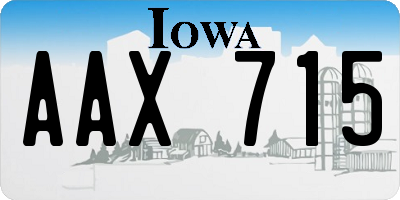 IA license plate AAX715