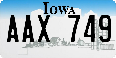 IA license plate AAX749