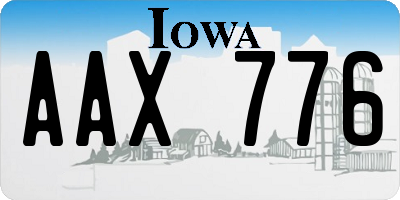 IA license plate AAX776