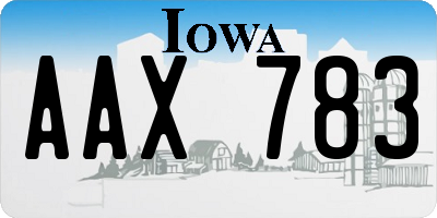 IA license plate AAX783