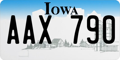 IA license plate AAX790