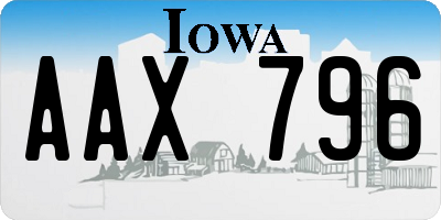 IA license plate AAX796