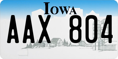 IA license plate AAX804