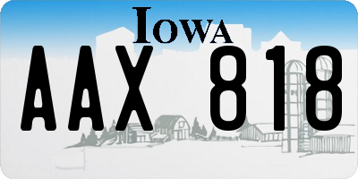 IA license plate AAX818