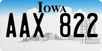 IA license plate AAX822