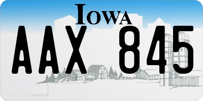 IA license plate AAX845