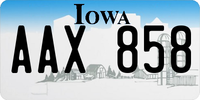 IA license plate AAX858